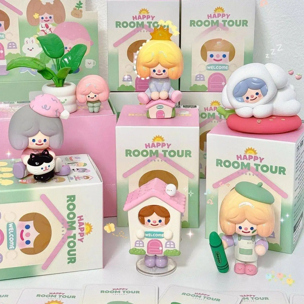 

Finding Unicorn RiCO Happy Room Tour Series Blind Box Mistery Box Trend Kawaii Tabletop Ornament Doll Collection Surprise Gifts
