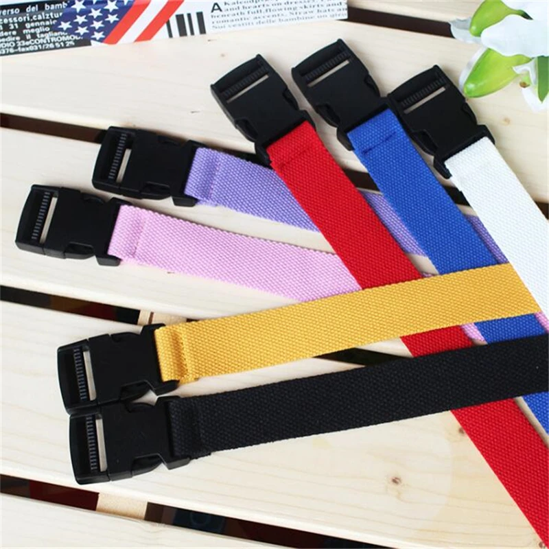 Volwassenen Verstelbare All-Match Riem Unisex Koreaanse Stijl Stof Riemen Vintage Plastic Gesp Elastische Effen Kleur Lange Tailleband