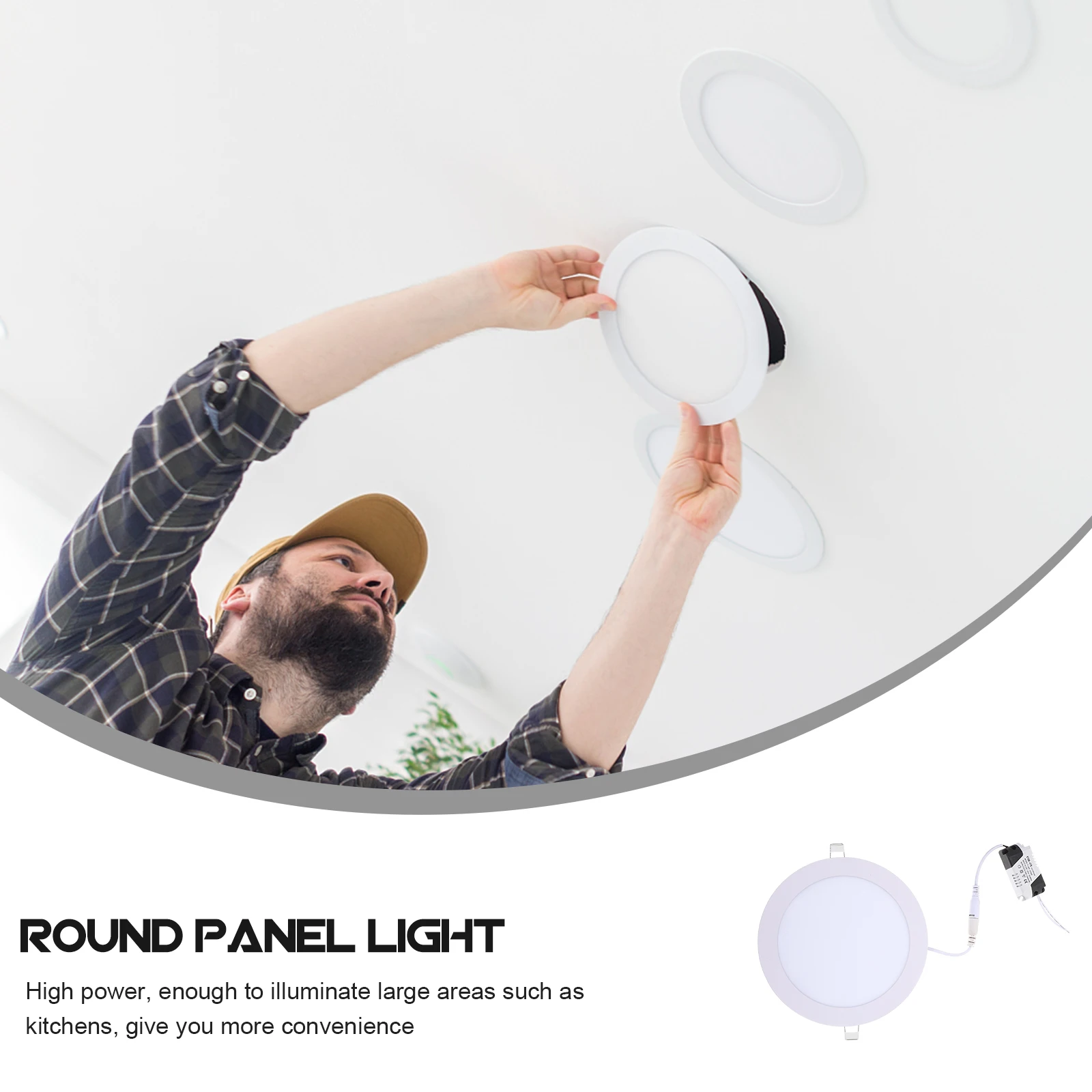 

15W 6 inch Ultra thin LED Panel Light Round Recessed Downlight for Kitchen Bathroom Decorative Dimmable Warm Color Embedded