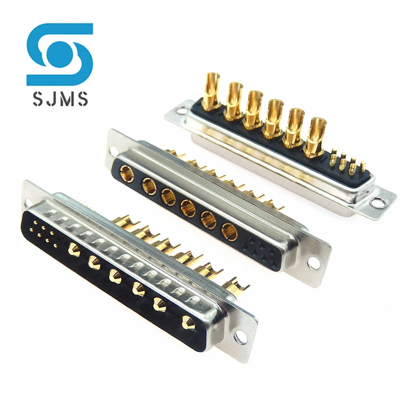 

1PCS 13W6-B 30A Gold plated Male / Female high current Connector D-SUB adapter solder type 13Pin Plug Socket Welding High Power