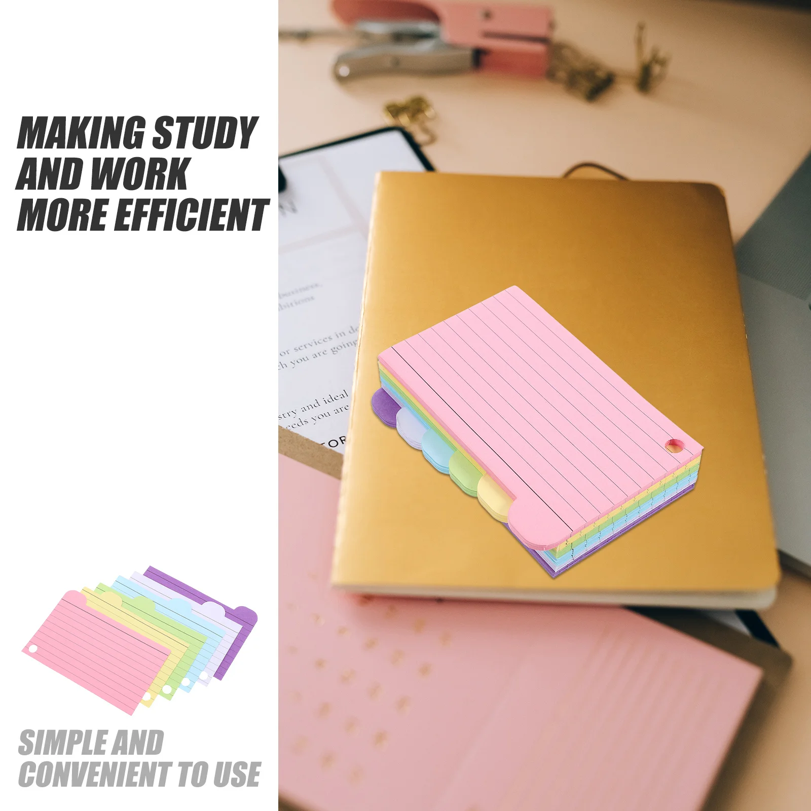 مجموعة واحدة من بطاقات الفهرس، تصميم حلقة ثقب الثقب، أساسيات الدراسة الورقية الناعمة لطلاب الجامعات، استخدام المكتب، البطاقات التعليمية، بطاقات الملاحظات