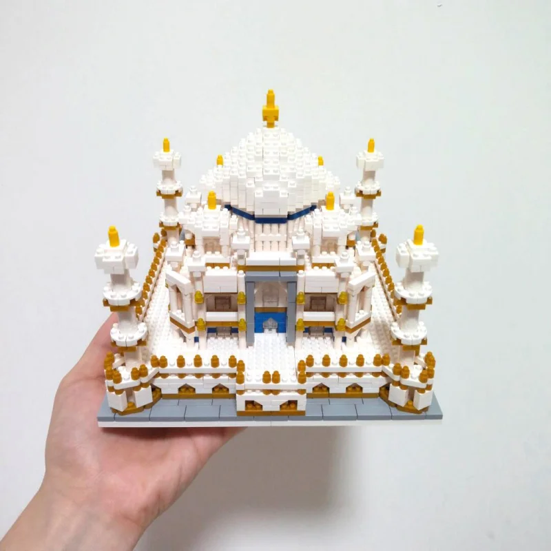 Wold العمارة الشهيرة تاج محل قصر نموذج بنة لديكور المنزل لعبة ألغاز الطوب للأطفال هدية #6