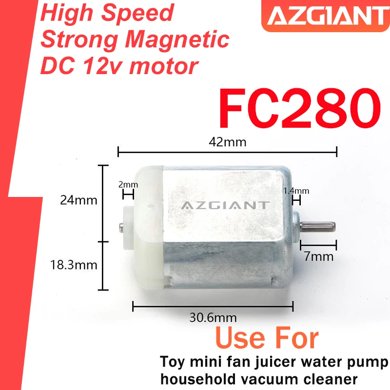 

Azgiant 5 шт. FC280 12 В постоянного тока мини-двигатель 42 мм 12000PRM переднее вращение DIY аксессуары мотор-игрушка мини-вентилятор соковыжималка водяной насос