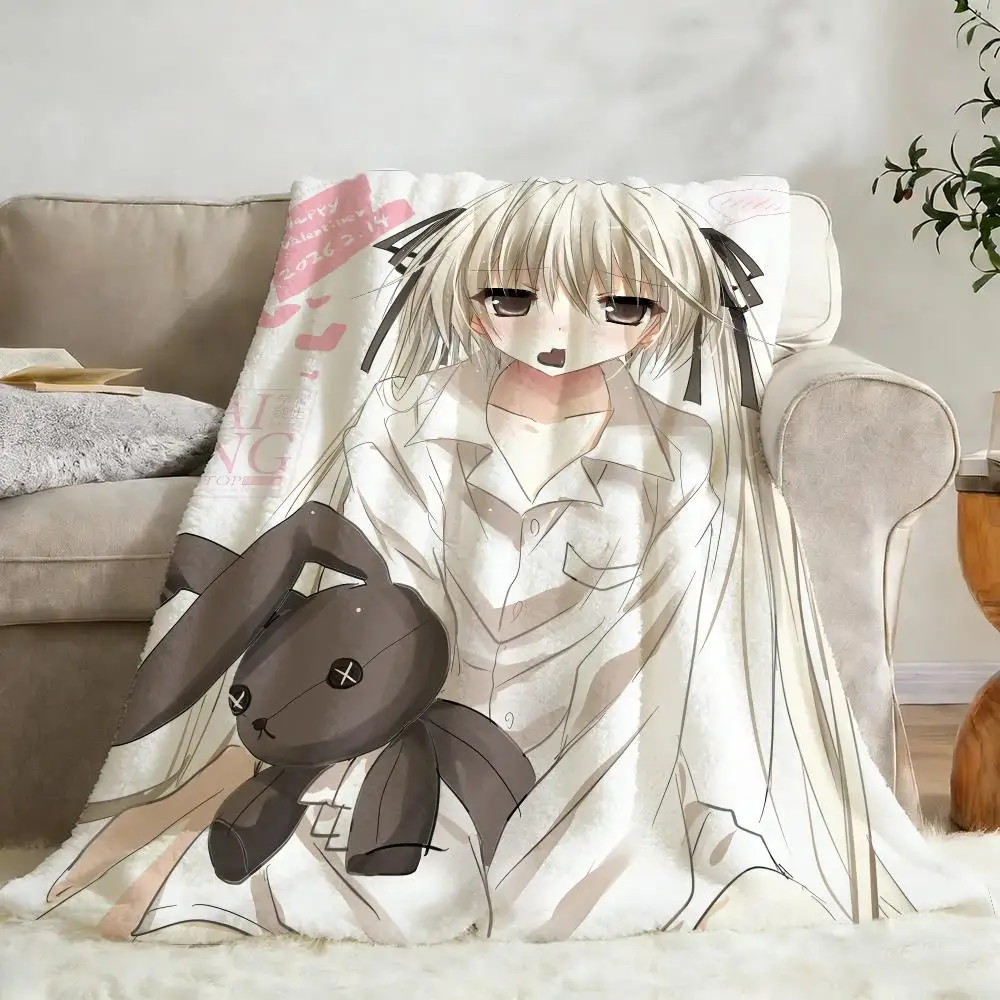K-Kasugano S-Sora Bunny Girl Throw Flannel Fluffy Soft Blanket Warm Skin-Friendly Throw For Sofa Bed Office Nap Winter