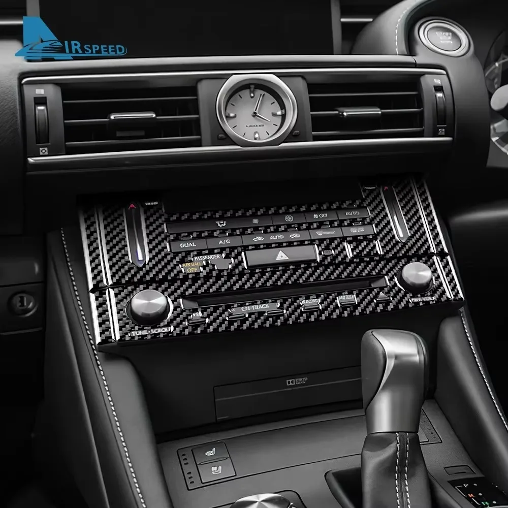 For Lexus RC300 RC350 RC200T 2015-2018 Carbon Fiber Interior Trim Center Console AC Panel Sticker LHD RHD Car Audio Accessories