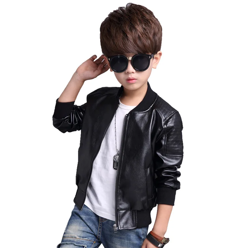 Brand Fashion Baby Girls Boys Leather Jackets Motorcycle Child Coat Children Outerwear Kids Outfits For Spring Autumn 2-15 Years