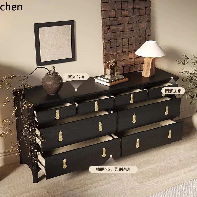 DSASolid Wood Chest of Drawers Living Room Decorative Entrance Cabinet TV Storage Side Cabinet