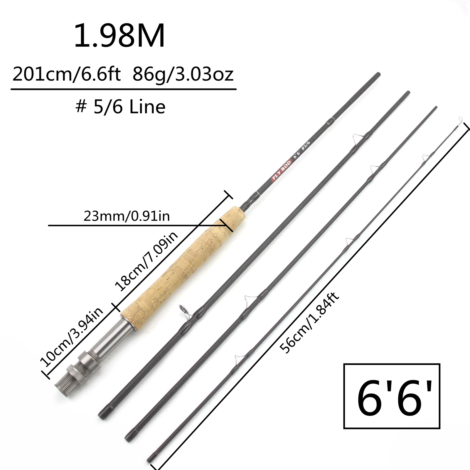 2.1M 7FT Fly Fishing Rod King Fisher Carbon Fiber Ultralight Weight Fly Fishing Rod Lake River Fly Rod Goods for fishing pesca