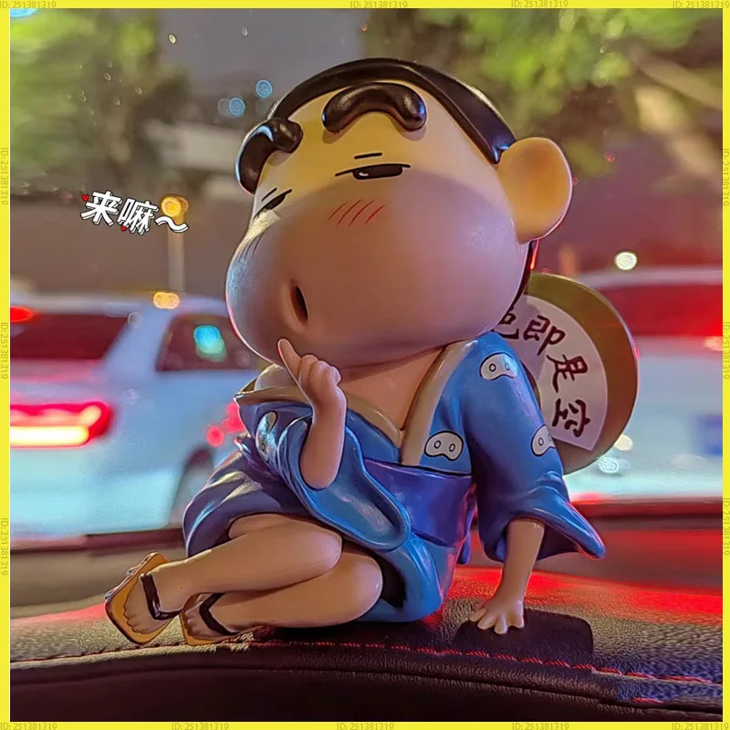 Nouvelle figurine de dessin animé Crayon Shin Chan, mignonne et amusante, pour le bureau, la voiture, la décoration de chambre, poupée créative faite à la main, cadeau d'anniversaire