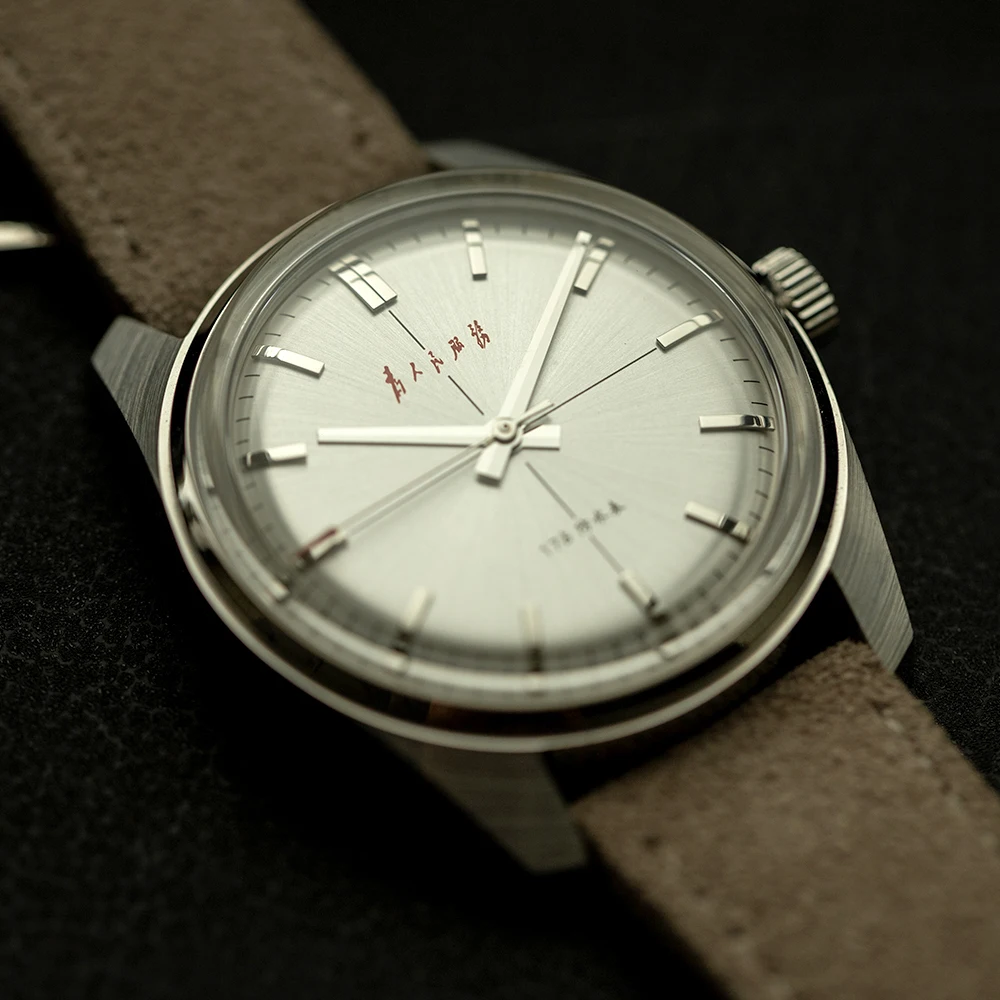 Nowy zegarek Merkur 1963 klasyczny zegarek mechaniczny dla mężczyzn 38mm wojskowy zegarek w stylu vintage w stylu chińskim płótno srebrny męski zegarek