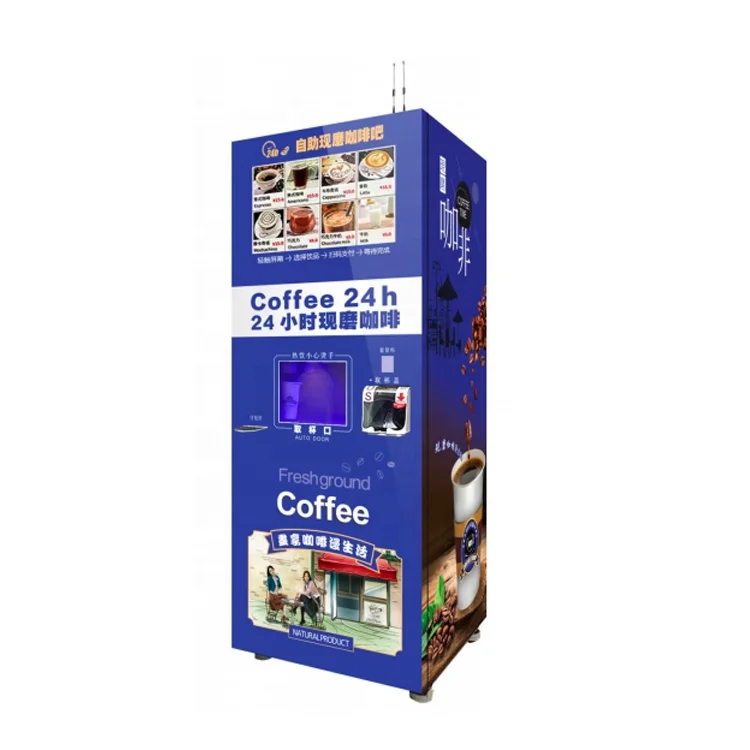 Hybrid Self-service Coffee Vending Machine (Freshly ground+Instant+Espresso) Hot & Cold Dual Temperature Automatic Ice Dispenser