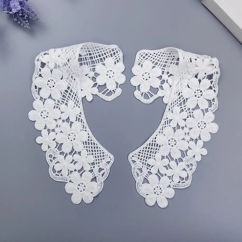 Hollow Lace Neckline Embroidered Lace Collar for Diy Sewing Halloween Cosplay Hollow Out Fabric Trim for Women for Dresses