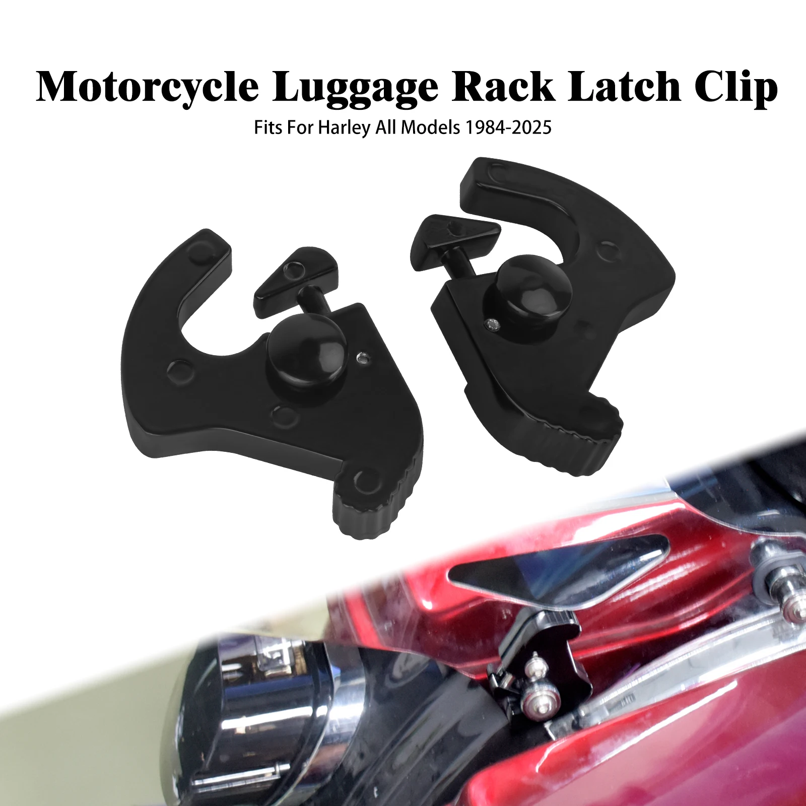 Motorcycle Backrest Detachable Rotary Sissy Bar Luggage Racks Latches Clips Kit For Harley Touring Electra Road Street Glide FL