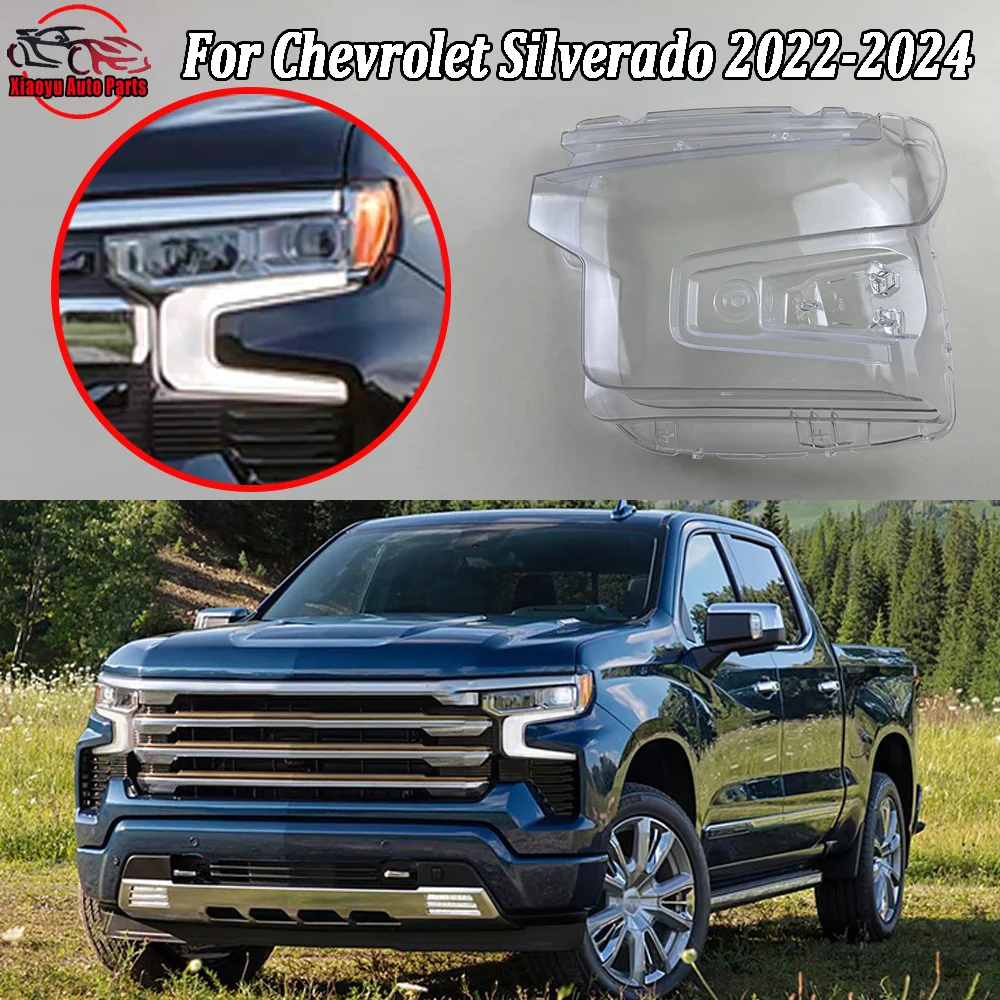 

Headlight Cover Transparent Lens Headlamp Shell Replace Original Lampshade Plexiglass 2022 2023--2024 For Chevrolet Silverado