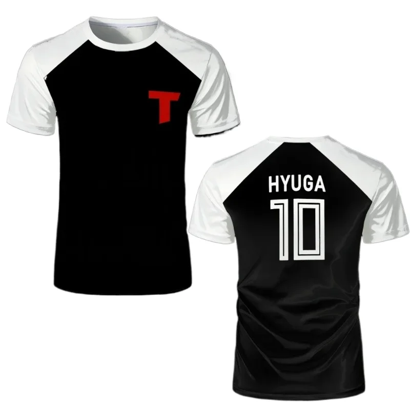 Captain Tsubasa Anime Tshirt Hyuga Animation Cosplay Short-sleeved 3D Printed Football Jersey T-shirts Mens Designer Clothes