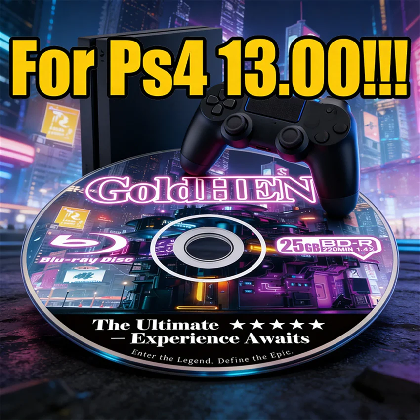 

Ultimate PS4 Jailbreak New 13.00 Gold Disc Bootable Eject Payload for Firmware 12.52 Homebrew & Backup Games Backup Disc