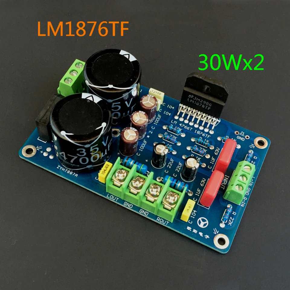 

AC Dual Dual 15-18V 30W+30W 8 Ohm LM1876 Power Amplifier Board