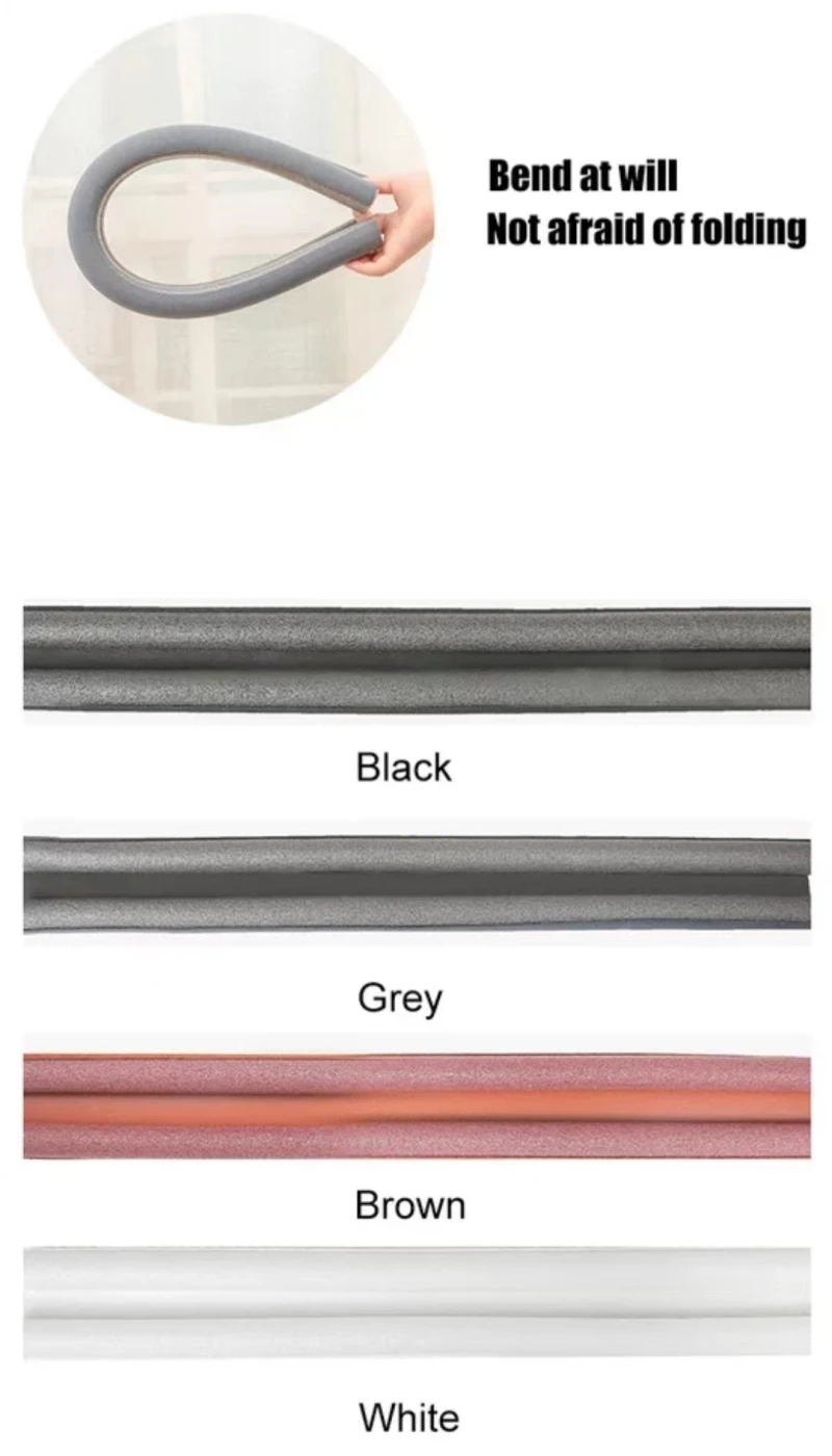 2er-Pack flexible Türdichtung, untere Dichtungsleiste, Wetterschutzleiste, Kälteschutz, Spaltstopper, dickere Dichtungsleiste 93 Men Di – Detail 4