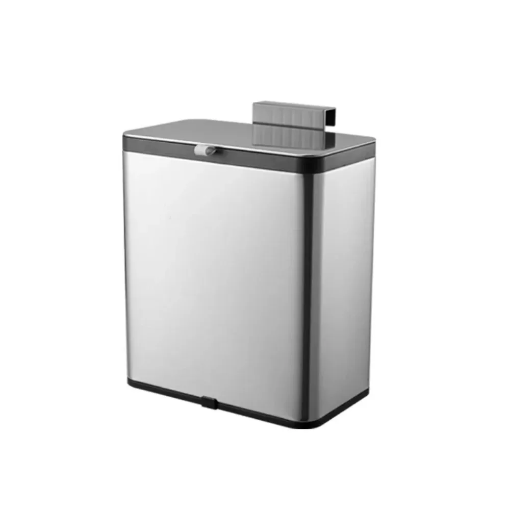 2026 Stainless Steel Trash Can, Wall Mounted Kitchen Bathroom Garbage Bin with Lid, Space Saving Hanging Waste Storage Tube