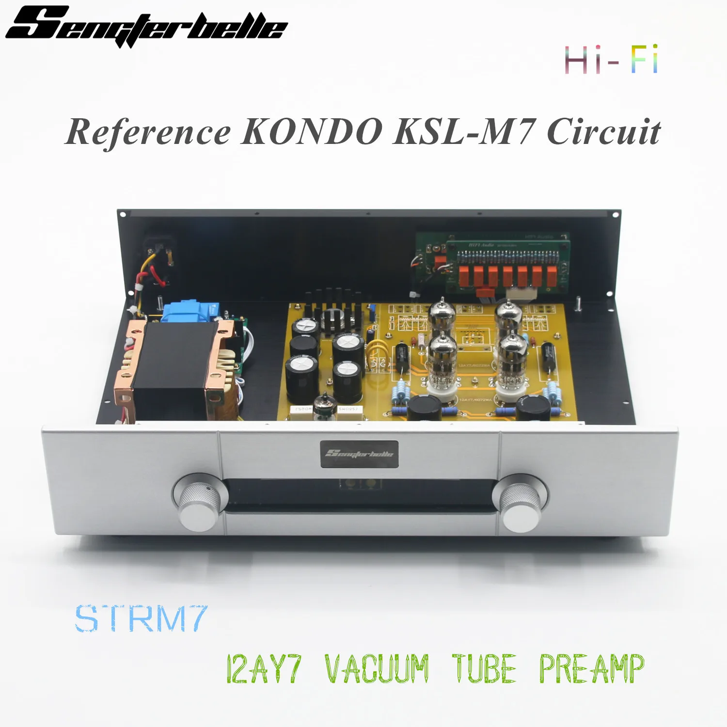 

STRM7 Hifi Audio Remote Control Vacuum Tube Preamplifier 12AY7 4-Way RCA Input Referenced Kondo M7 High Fidelity Sound
