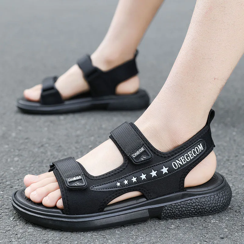 

Новые мужские летние сандалии, нескользящая уличная износостойкая дышащая модная обувь, модная долговечная обувь для пляжного вождения