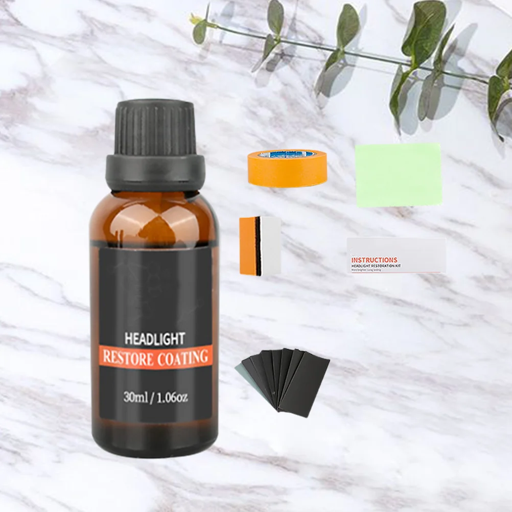 

30ml Car Headlight Polishing Liquid Restoration Kit Removes Haze Corrosion Yellowing Blurring Oxidation Effects