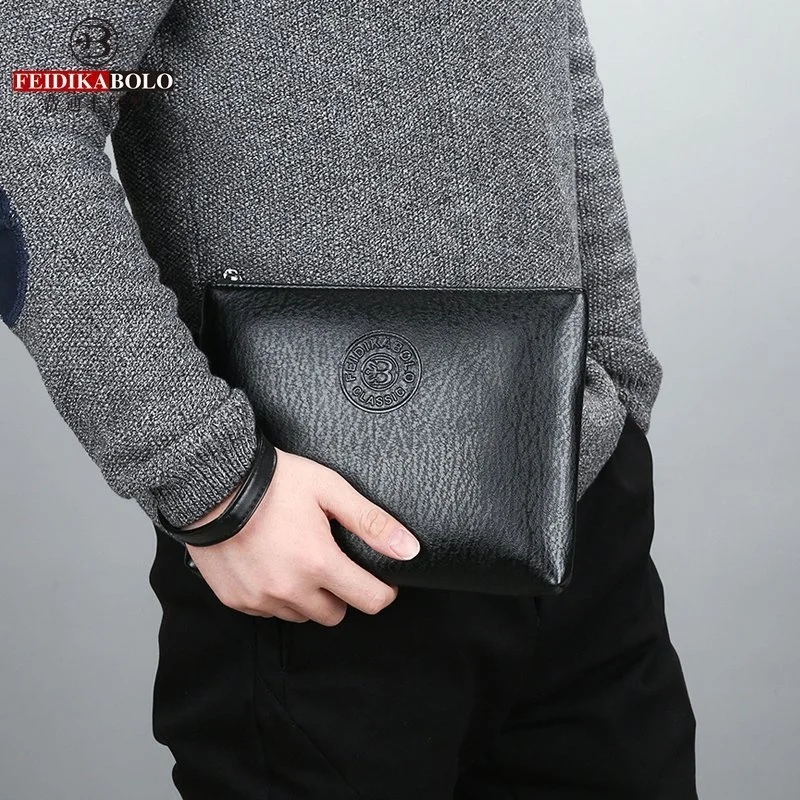 Fashion Soft PU Leather Men Day Clutch Durable Business men Cardholder Case Casual Male Leather Money Handbag Phone Bag