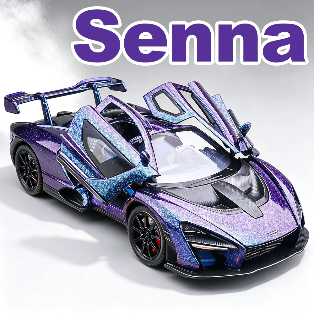 1-24スケールの合金製セナ・ボリードのダイキャストモデルカー。衝撃吸収ゴムタイヤ付きで、ゼンマイ式で動くおもちゃの車。友人への誕生日プレゼントに最適。