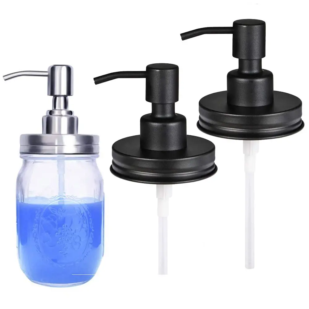 Mason Jar Liquid Soap Dispenser Lids Pump Sealing Stainless Steel Bottles Lid For Regular Mouth Canning Lids Jar Caps