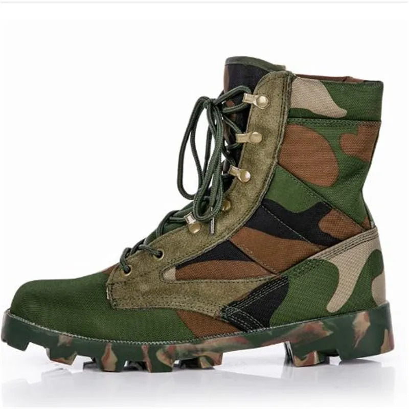 Tactical Boots Men Training Special High-Top Shoes Outdoor Shock-Absorbing Hard-Soled High-Waist Hiking Shoes