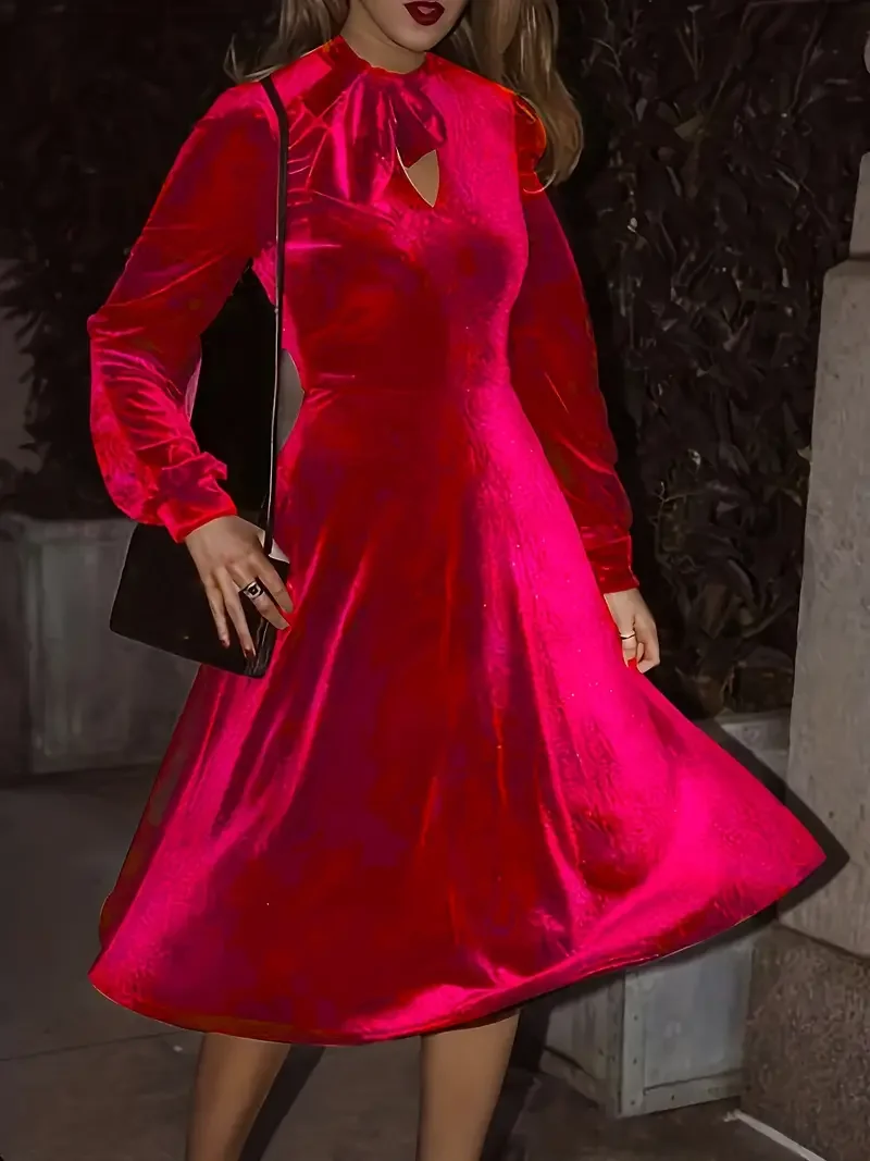 

Evening Dresses Women's Velvet Vintage Long Sleeves Luxury Plus Size Formal Bridesmaid Party Dress Stylish Vestidos de fiesta