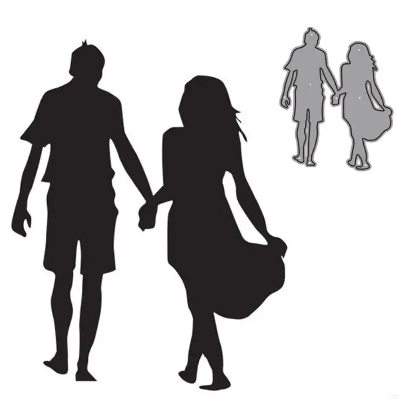 U75C Valentine Cutting Dies Walking Lover Die Cuts สำหรับ DIY Scrapmooking Paper Paper Craft