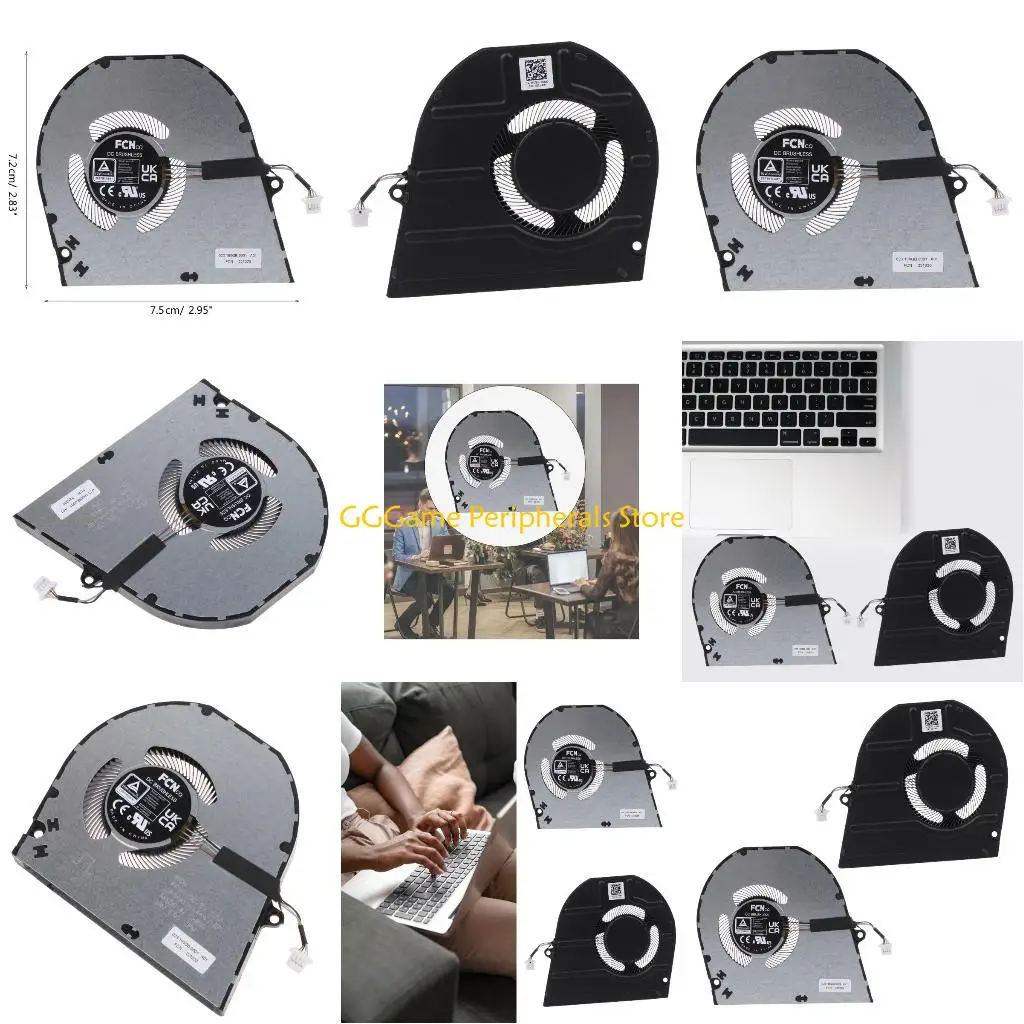 

U55B Laptops Cooling Fan 4-wire for Inspiron 5425 4pin Quiet Heatsink Quiet Cooler