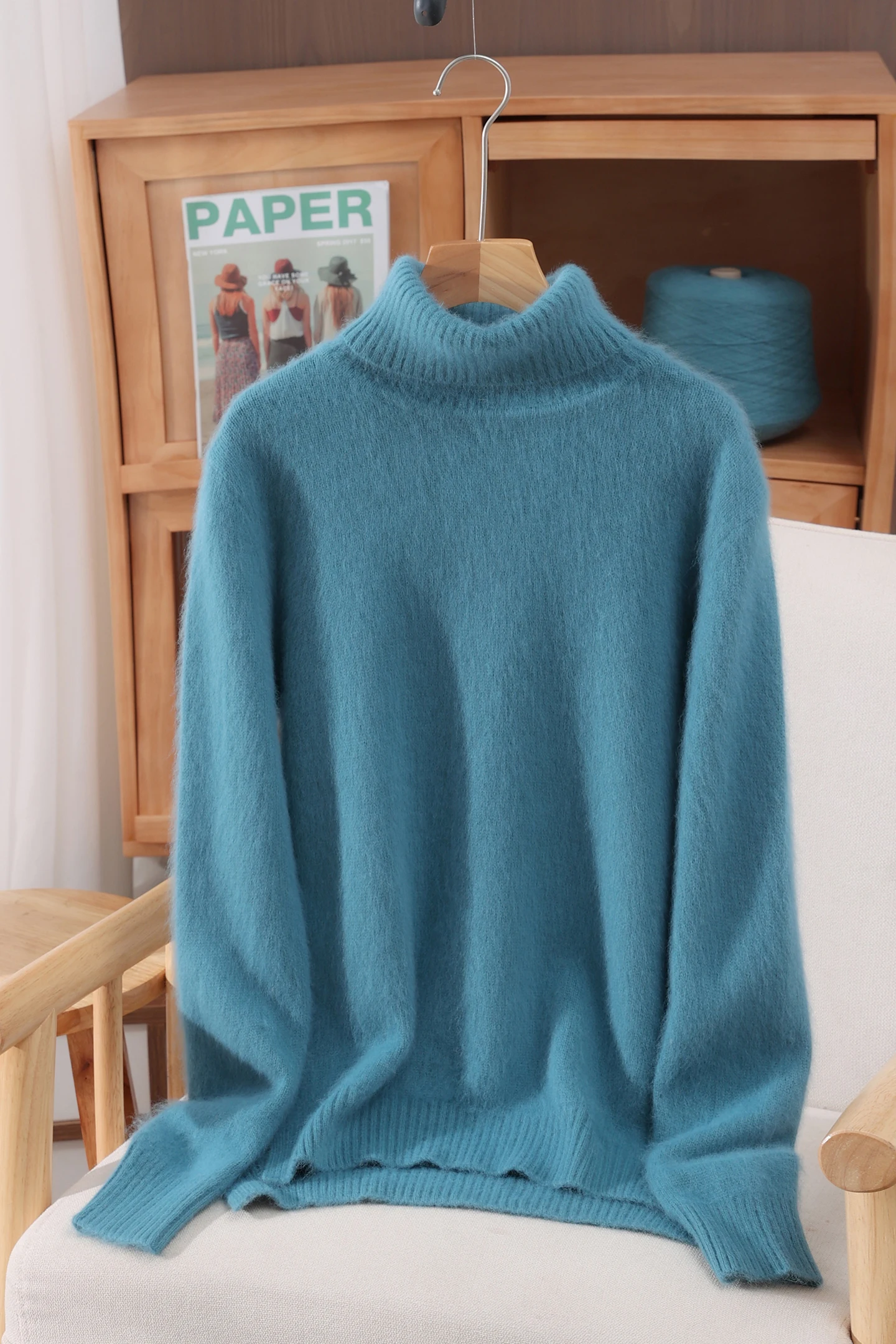 

Женский свитер-пуловер из утолщенного флиса с высоким воротом и длинными рукавами, коллекция 2026 года – теплый, уютный, высококачественный женский трикотажный топ