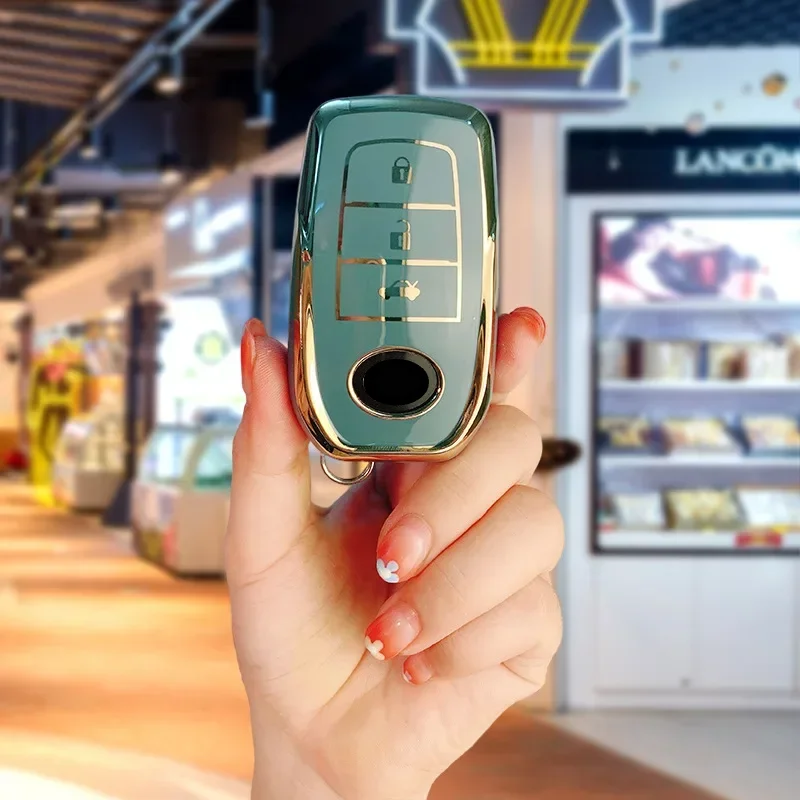 Etui na kluczyki samochodowe TPU dla TOYOTA Camry Hanlanda klucz rękaw ochronny powłoka ochronna brelok wykonany ręcznie ze skóry wołowej — zdjęcie 5
