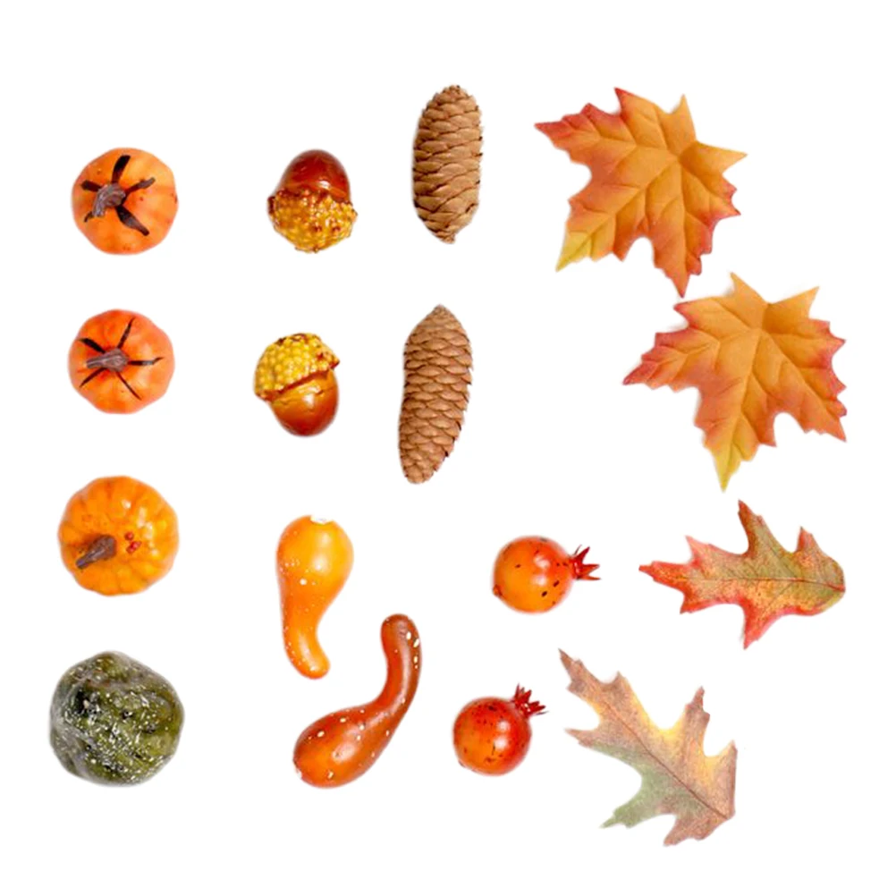 

32 Pcs Simulation Pumpkin Maple Leaves Decor Wreath Accessory Home Party Shop Photography Props Fall Season Halloween