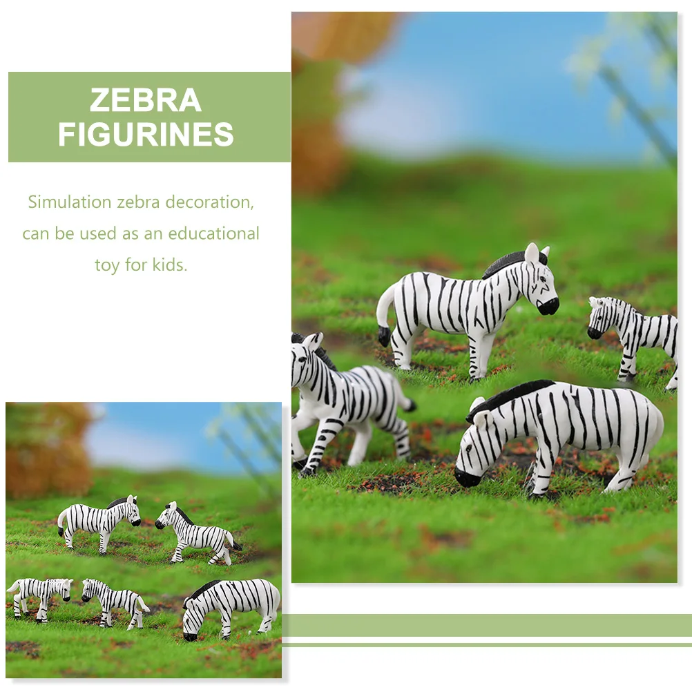 

6pcs Resin Miniature Adornment Cute Desk Decors African Animal Decoration Miniature Adornment Courtyard