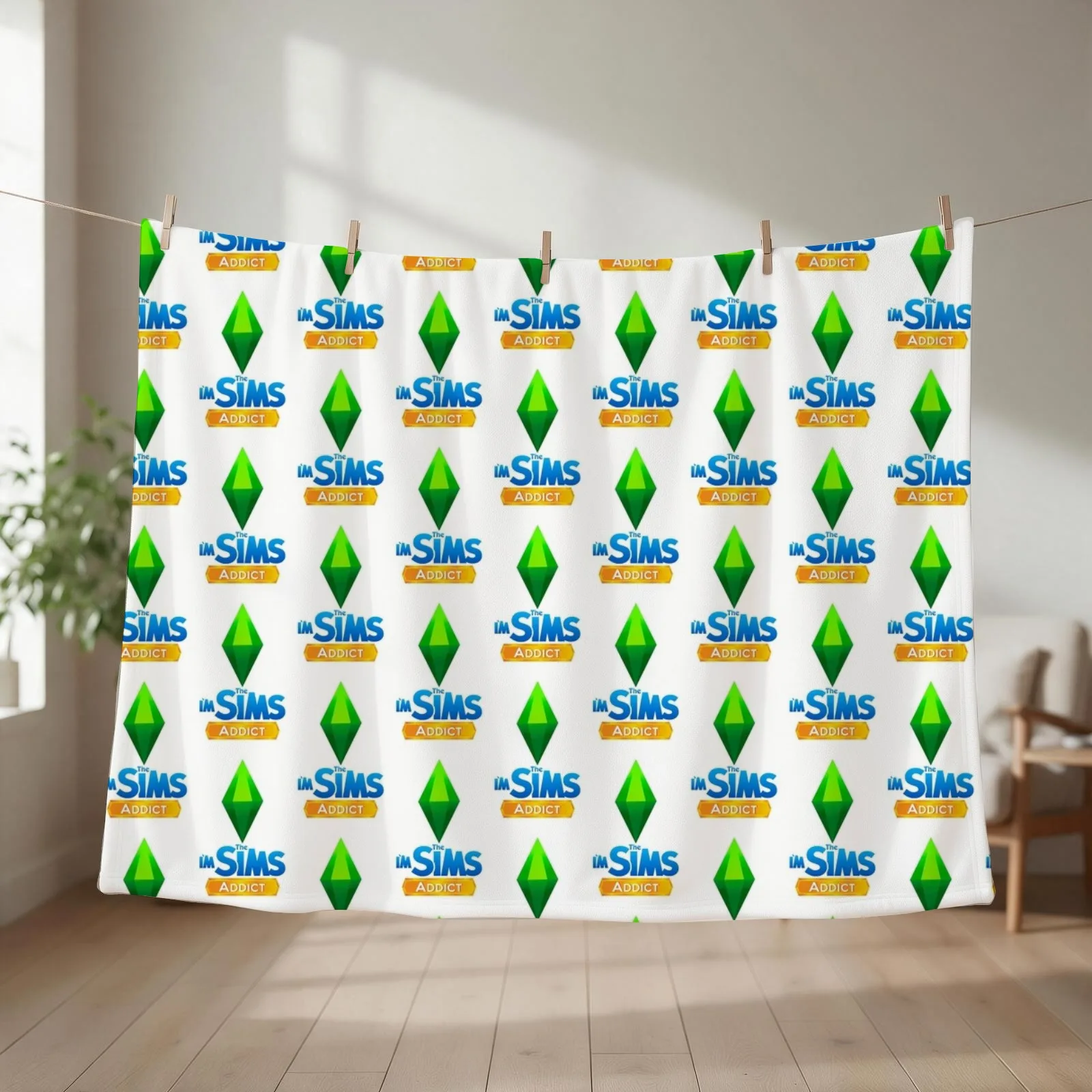 I'm The Sims Addict Throw Blanket couch cozy soft plush fuzzy picnic outdoor blanket