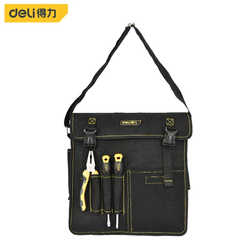 Deli Large Capacity Canvas Tool Bag Backpack High Quality Electrician Belt Bags Multifunction Tools Parts Storage Organizers