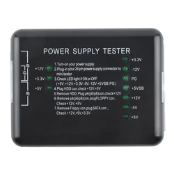 20/24 Pin PC Computer Power Supply Tester Checker LED for PSU ATX SATA HDD Meter Measuring for PC Compute 12V 5V 3.3V