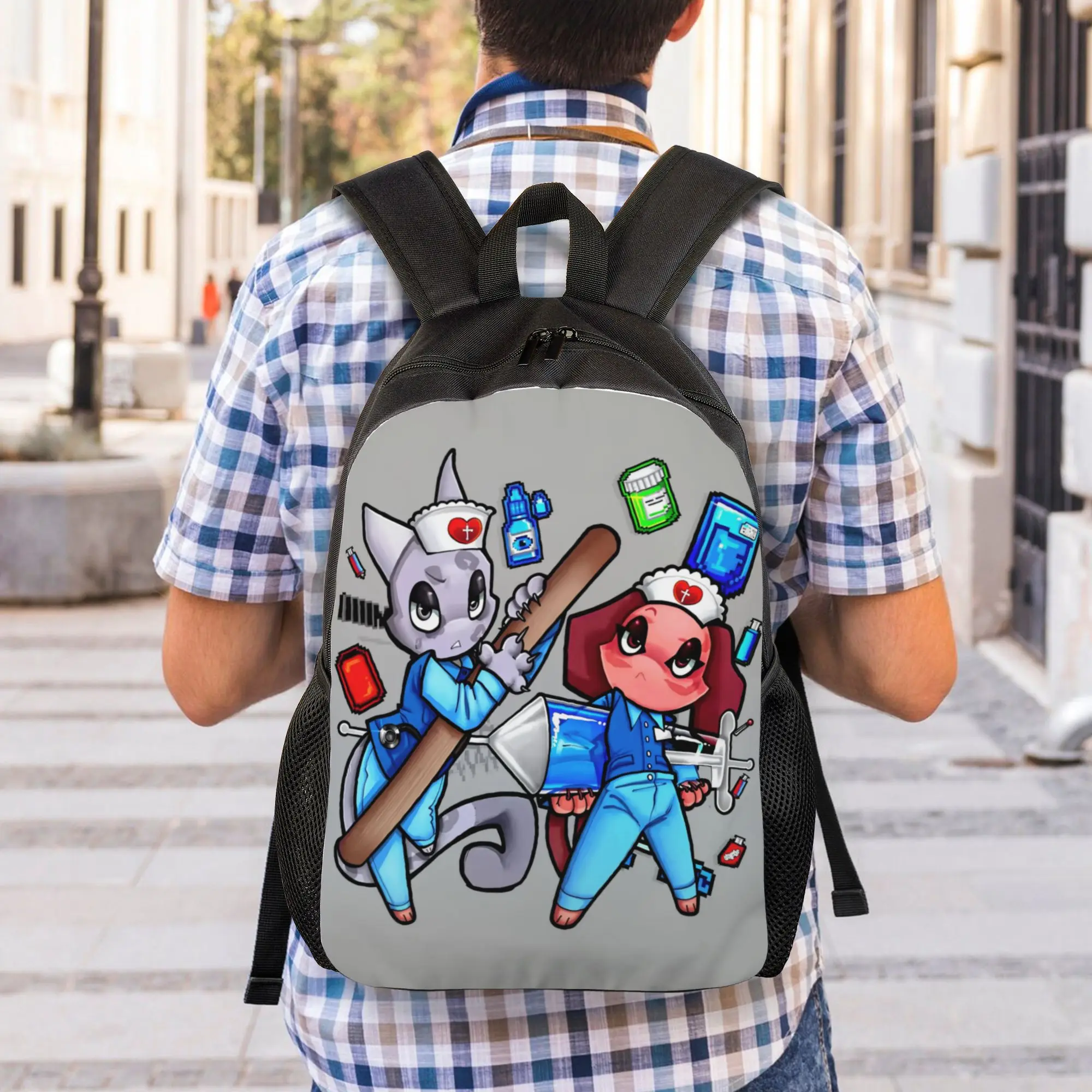 Horror Game Animals Hospitals Classical Backpack Durable Student Work  Daypack for Men Women College Shoulder Bag