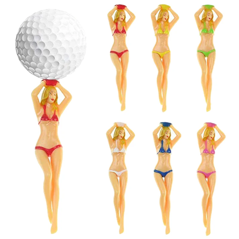 1 pcs/6 pcs Plastic Golf Tees Sexy Bikini Dame Model Golfbal Houder Praktijk Training Tee Golf accessoires