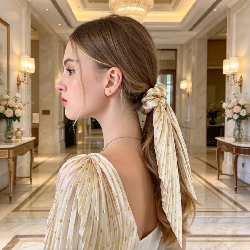 3pcs Handmade creased leather hairband - Women's travel vintage flowing headpiece - Ponytail hairband hairstring accessory