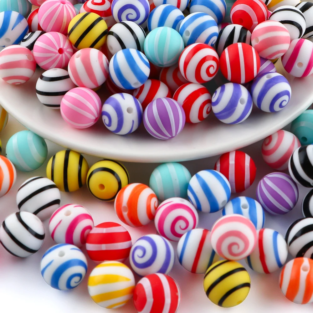 25 قطعة سيليكون 15 مللي متر لون الحلوى المطبوعة الخرز لصنع المجوهرات سوار ذاتي الصنع قلادة القرط المفاتيح الاكسسوارات اليدوية #5