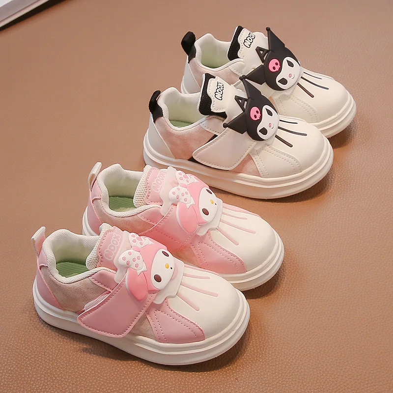 

Sanrio Girl Kuromi Kawaii, модная повседневная обувь, студенческие весенне-осенние сезоны, детские нескользящие кроссовки с героями мультфильмов аниме, новый стиль