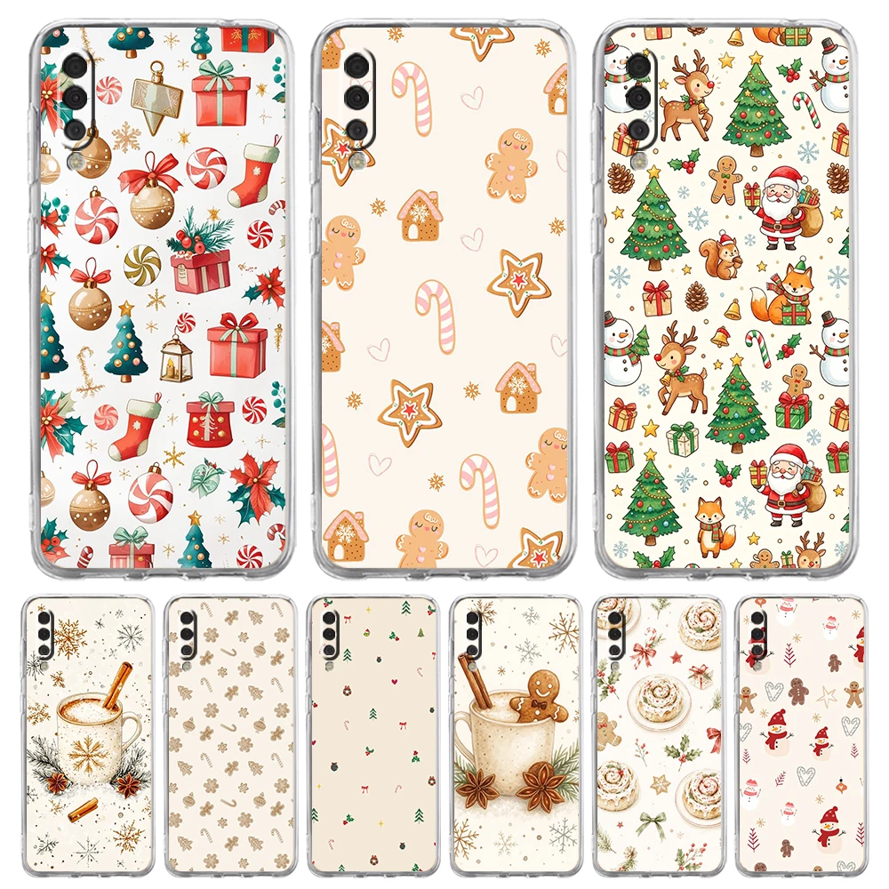 Aesthetic Christmas Image Design Transparent Phone Case for Samsung Galaxy A57 A56 A37 A36 A16 A14 A12 A22 A24 A42 Soft TPU Bags