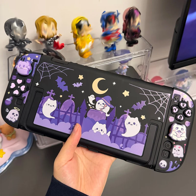 

Dockable Case For Nintendo Switch 2 Black Ghost Gaming Console Cover for Switch 2 Protective Case NS2 Hard Shell Accessories