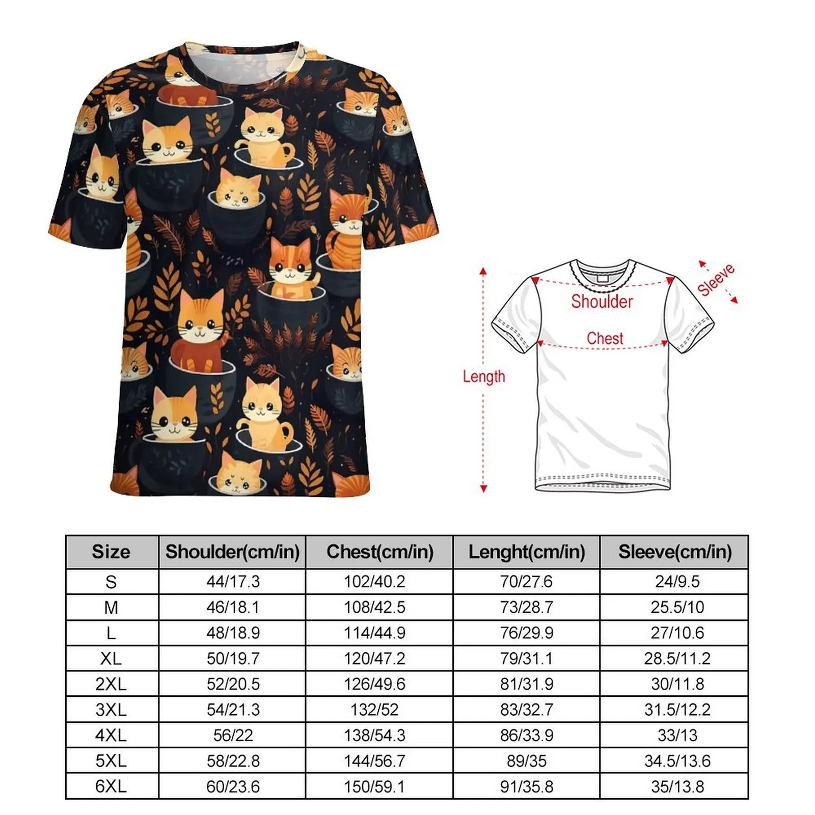 Summer T Shirt Cartoon Magic Cats T Shirts Mugs in Delight Aesthetic Harajuku Tee Shirt For Couple Short-Sleeve Oversize Clothes