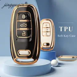 jingyuqin Soft TPU Car Remote Key Case Cover For Audi A3 A4 A5 A6 A7 A8 Q3 Q5 Q7 S4 S5 S6 S7 S8 R8 TT Quattro Q3 Q5 Q7 2008-2016