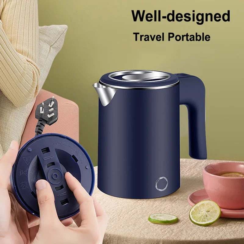 Chaleira Elétrica de Viagem Portátil, Aço Inoxidável 304, Café e Chá Doméstico, 600W, Cozinha, 0.6L